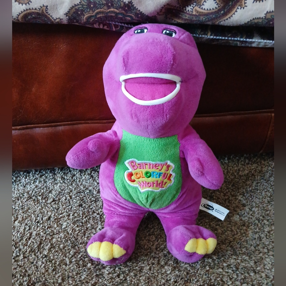 Barney Plush Dinosaur Toy - Purple and Green